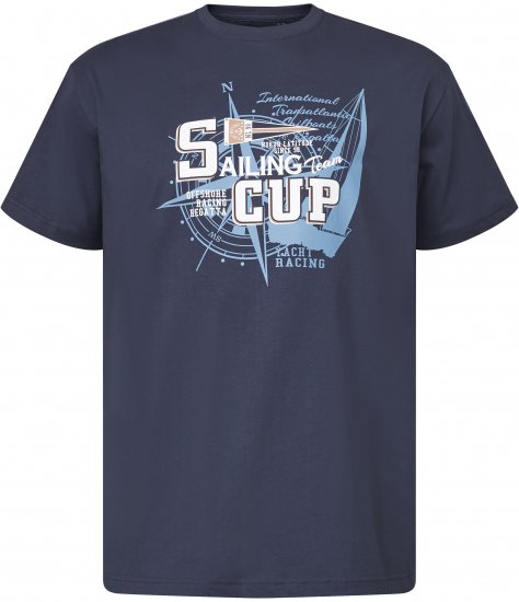 North Latitude 61119 Bedrucktes T-Shirt Marineblau - Herren-T-shirts - Herren-T-Shirts in großen Größen