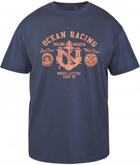 North Latitude 61121 Bedrucktes T-Shirt Marineblau - Herren-T-shirts - Herren-T-Shirts in großen Größen
