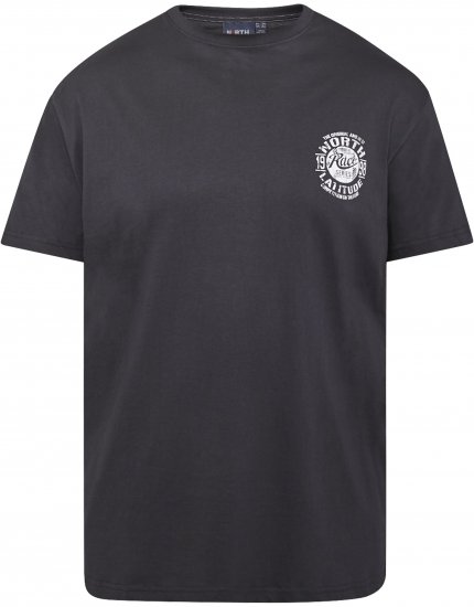 North Latitude 61122 Bedrucktes T-Shirt Schwarz - Herren-T-shirts - Herren-T-Shirts in großen Größen