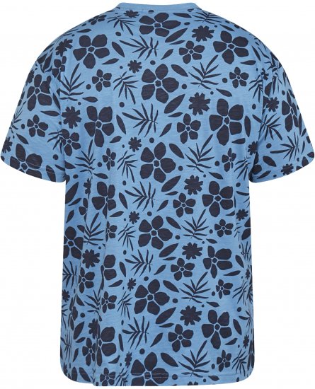 North Latitude 61123 Allover-Print T-Shirt Mittelblau - Herren-T-shirts - Herren-T-Shirts in großen Größen