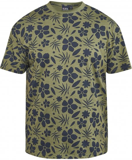 North Latitude 61123 Allover-Print T-Shirt Olivgrün - Herren-T-shirts - Herren-T-Shirts in großen Größen
