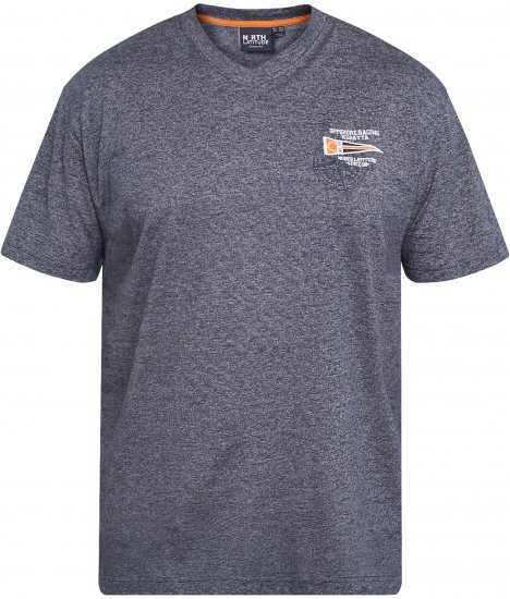 North Latitude 61124 Gestreiftes T-Shirt Marineblau - Herren-T-shirts - Herren-T-Shirts in großen Größen