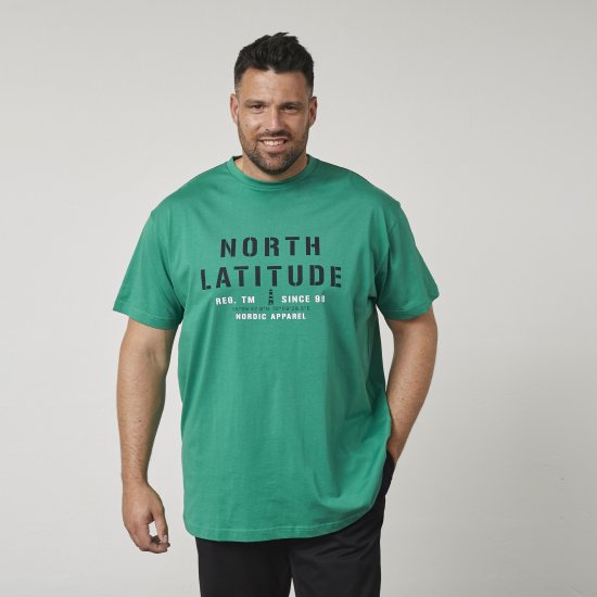 North Latitude 61135 Bedrucktes T-Shirt Grün - Herren-T-shirts - Herren-T-Shirts in großen Größen
