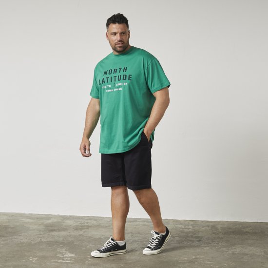 North Latitude 61135 Bedrucktes T-Shirt Grün - Herren-T-shirts - Herren-T-Shirts in großen Größen