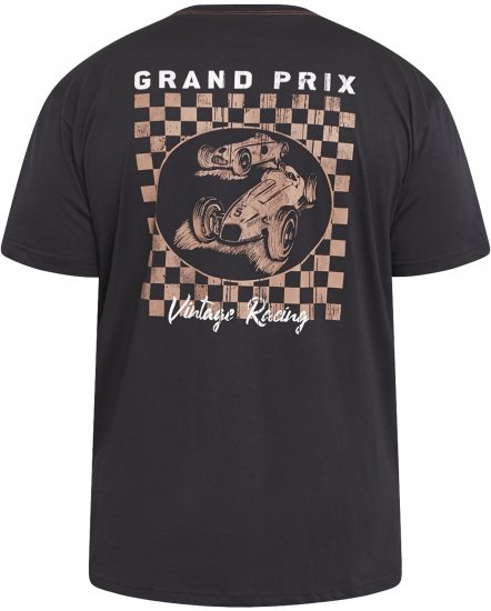 North Latitude 61165 T-Shirt Mit Rückenprint Schwarz - Herren-T-shirts - Herren-T-Shirts in großen Größen