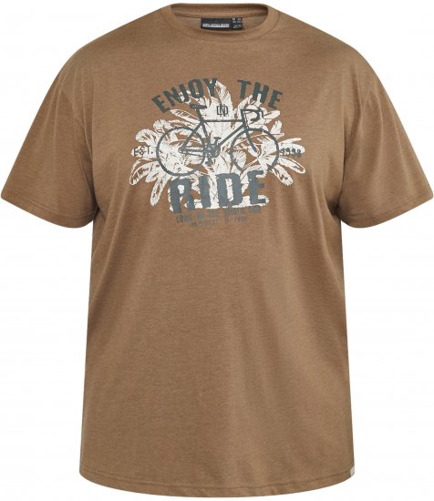 North Latitude 61315 Bedrucktes T-Shirt Camel - Herren-T-shirts - Herren-T-Shirts in großen Größen