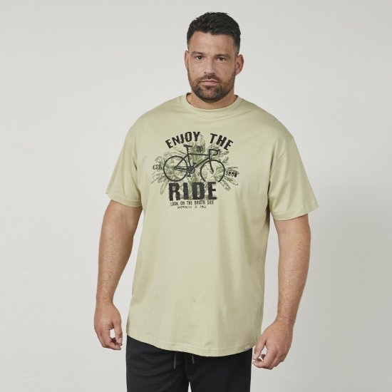 North Latitude 61315 Bedrucktes T-Shirt Hell Staubgrün - Herren-T-shirts - Herren-T-Shirts in großen Größen