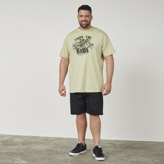 North Latitude 61315 Bedrucktes T-Shirt Hell Staubgrün - Herren-T-shirts - Herren-T-Shirts in großen Größen