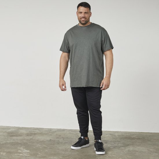 North Latitude 61317 T-Shirt Slub Mit Rückenprint Dunkel Staubgrün - Herren-T-shirts - Herren-T-Shirts in großen Größen