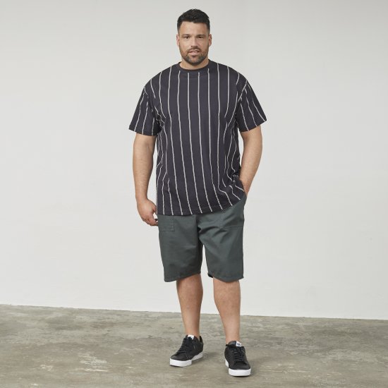 North Latitude 61319 Gestreiftes T-Shirt Schwarz - Herren-T-shirts - Herren-T-Shirts in großen Größen