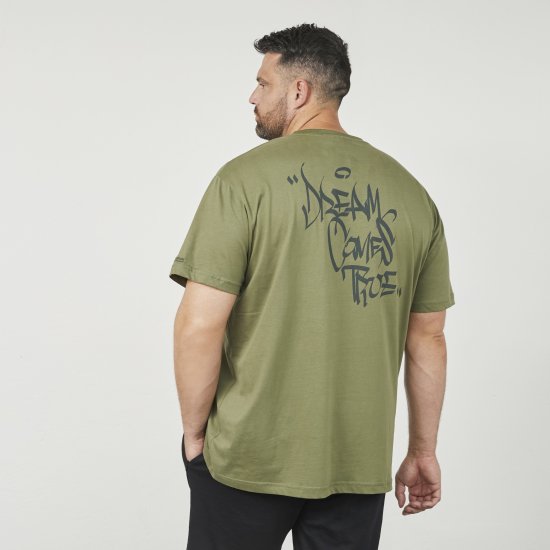 North Latitude 61320 T-Shirt Mit Rückenprint Olivgrün - Herren-T-shirts - Herren-T-Shirts in großen Größen