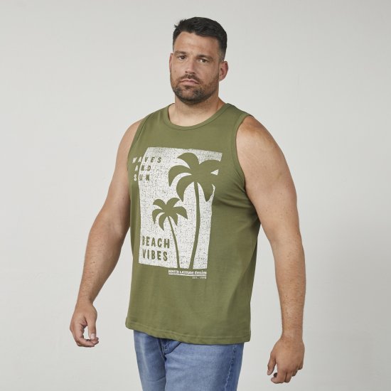 North Latitude 61321 Tanktop Olivgrün - Herren-T-shirts - Herren-T-Shirts in großen Größen