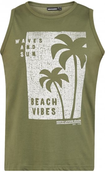 North Latitude 61321 Tanktop Olivgrün - Herren-T-shirts - Herren-T-Shirts in großen Größen