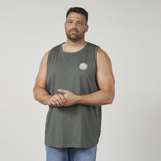 North Latitude 61323 Tanktop Slub Dunkel Staubgrün - Herren-T-shirts - Herren-T-Shirts in großen Größen