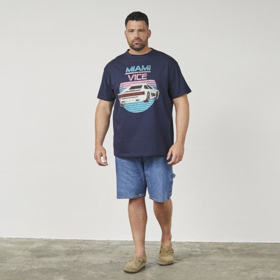 North Latitude 61351 MIAMI VICE T-Shirt Marineblau - Herren-T-shirts - Herren-T-Shirts in großen Größen