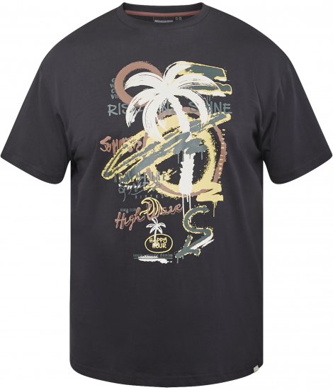 North Latitude 61360 Bedrucktes T-Shirt Schwarz - Herren-T-shirts - Herren-T-Shirts in großen Größen