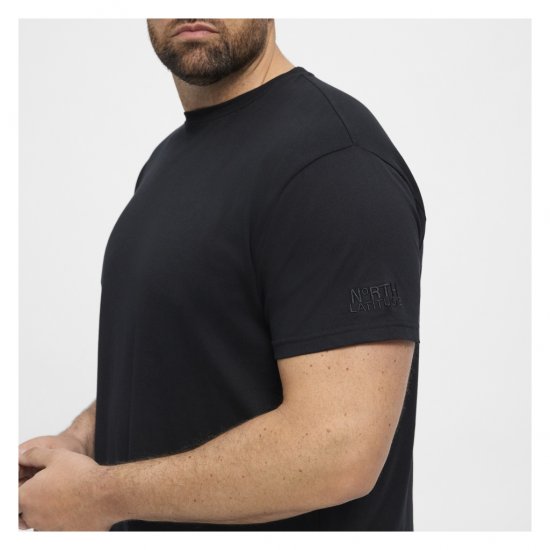 North Latitude T-Shirt O-Neck Black - Herren-T-shirts - Herren-T-Shirts in großen Größen