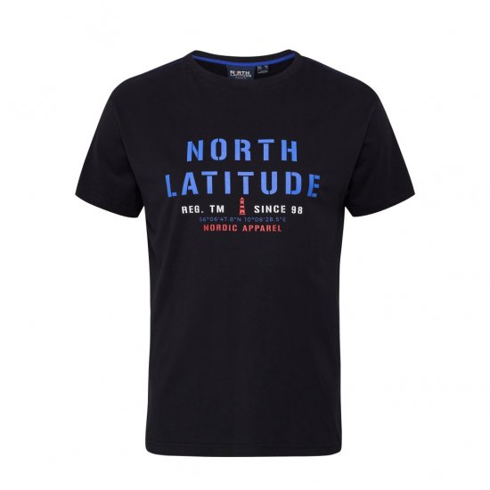North Latitude Logo T-Shirt Black - Herren-T-shirts - Herren-T-Shirts in großen Größen
