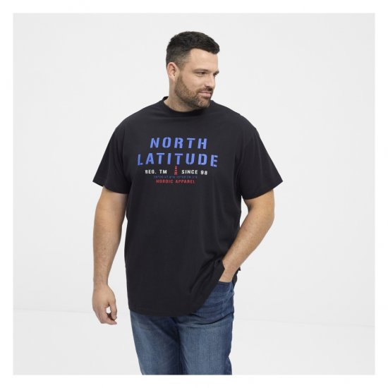 North Latitude Logo T-Shirt Black - Herren-T-shirts - Herren-T-Shirts in großen Größen
