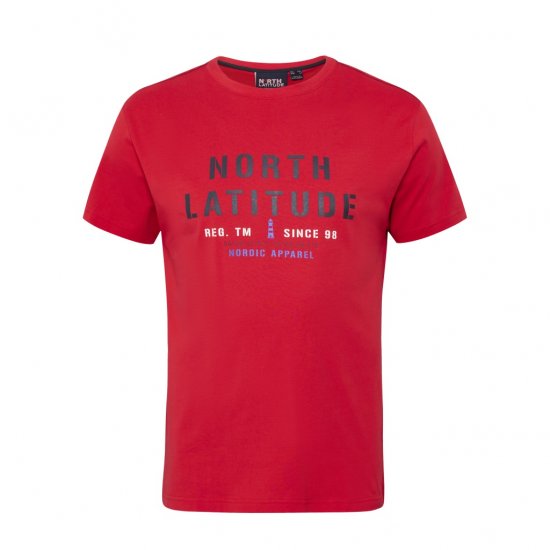 North Latitude Logo T-Shirt Red - Herren-T-shirts - Herren-T-Shirts in großen Größen
