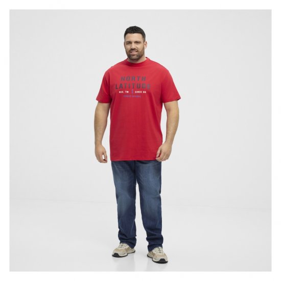 North Latitude Logo T-Shirt Red - Herren-T-shirts - Herren-T-Shirts in großen Größen