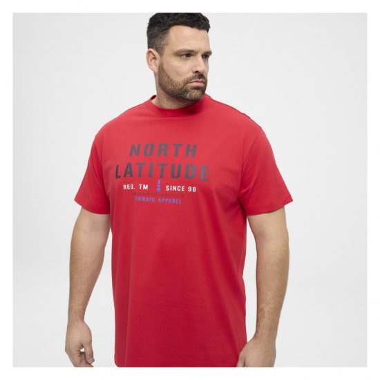 North Latitude Logo T-Shirt Red - Herren-T-shirts - Herren-T-Shirts in großen Größen