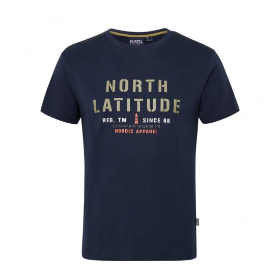 North Latitude Logo T-Shirt Navy - Herren-T-shirts - Herren-T-Shirts in großen Größen