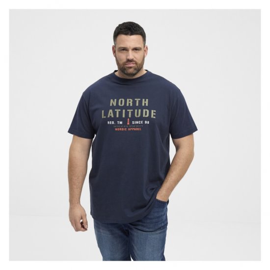 North Latitude Logo T-Shirt Navy - Herren-T-shirts - Herren-T-Shirts in großen Größen
