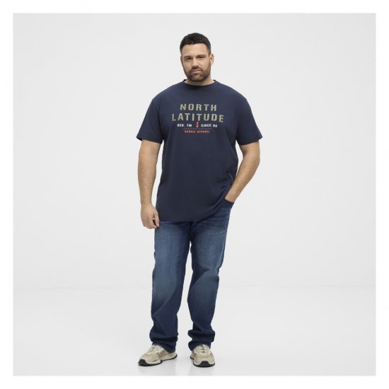 North Latitude Logo T-Shirt Navy - Herren-T-shirts - Herren-T-Shirts in großen Größen