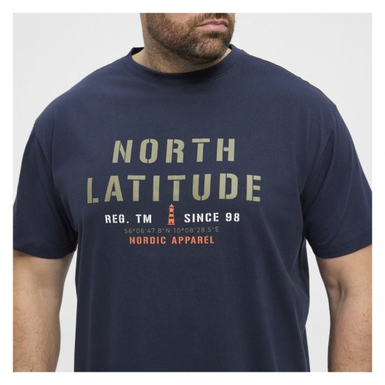 North Latitude Logo T-Shirt Navy - Herren-T-shirts - Herren-T-Shirts in großen Größen