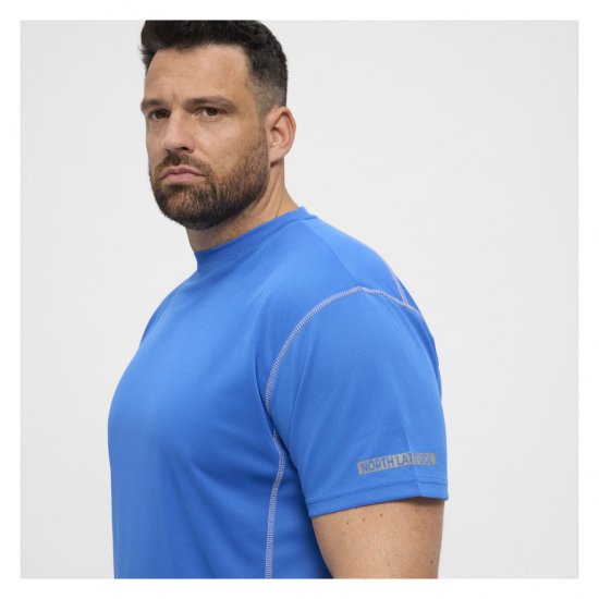 North Latitude Sport Tech T-Shirt Cobolt Blue - Herren-T-shirts - Herren-T-Shirts in großen Größen