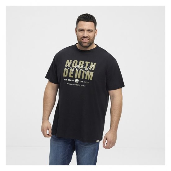 North Latitude Denim Printed Logo T-Shirt Black - Herren-T-shirts - Herren-T-Shirts in großen Größen