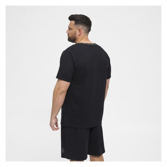 North Latitude Pyjama T-Shirt V-Neck Short Sleeve Black - Pyjama/Loungewear - Schlafanzüge/Pyjama für Herren in Übergröße