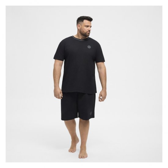 North Latitude Pyjama T-Shirt V-Neck Short Sleeve Black - Pyjama/Loungewear - Schlafanzüge/Pyjama für Herren in Übergröße