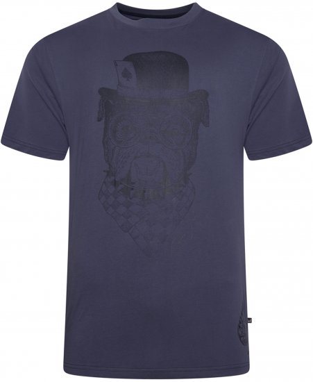 Kam Jeans 5794 Bulldog Printed T-Shirt Navy - Bedruckte T-shirts für herren - Bedruckte T-Shirts für Herren