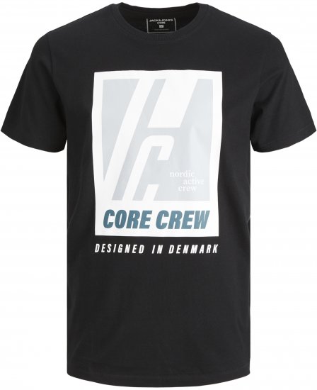Jack & Jones Spring Logo T-Shirt Black - Herren-T-shirts - Herren-T-Shirts in großen Größen