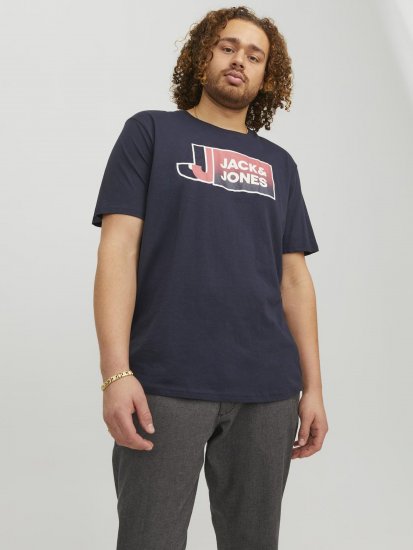 Jack & Jones Logan T-Shirt Navy - Herren-T-shirts - Herren-T-Shirts in großen Größen