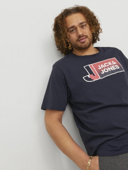 Jack & Jones Logan T-Shirt Navy - Herren-T-shirts - Herren-T-Shirts in großen Größen