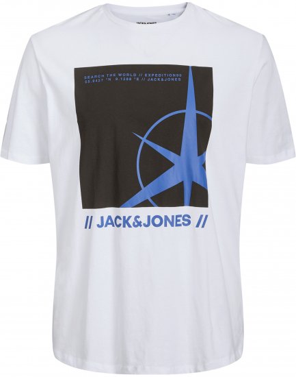 Jack & Jones Conrad T-Shirt White - Herren-T-shirts - Herren-T-Shirts in großen Größen