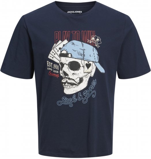 Jack & Jones Roxbury T-Shirt Navy - Herren-T-shirts - Herren-T-Shirts in großen Größen