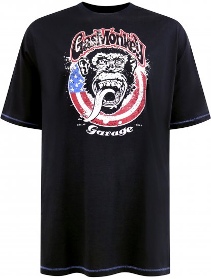D555 Birkenhead T-Shirt Gas Monkey Garage Navy - Herren-T-shirts - Herren-T-Shirts in großen Größen