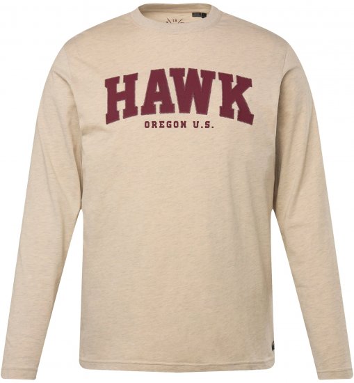 JP1880 T-Shirt Long Sleeve Hawk Off-White TALL - HERRENBEKLEIDUNG MT-6XLT - Langgrößen für Herren