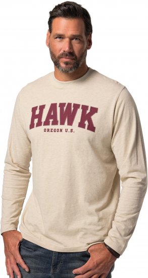 JP1880 T-Shirt Long Sleeve Hawk Off-White TALL - HERRENBEKLEIDUNG MT-6XLT - Langgrößen für Herren