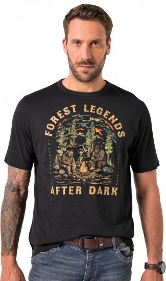 JP1880 T-Shirt Short Sleeve Forest Legends Black - Herren-T-shirts - Herren-T-Shirts in großen Größen