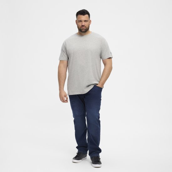 North Latitude T-Shirt O-Neck Grey Melange TALL - TALL T-shirts - T-Shirts Überlänge Herren