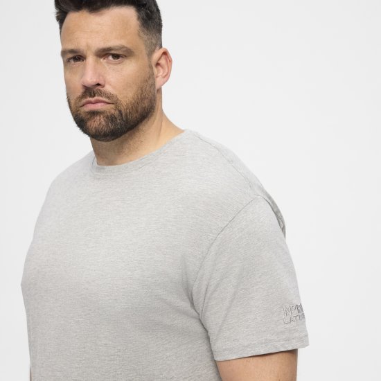 North Latitude T-Shirt O-Neck Grey Melange TALL - TALL T-shirts - T-Shirts Überlänge Herren