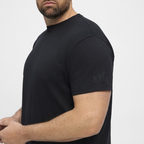 North Latitude T-Shirt O-Neck Black TALL - TALL T-shirts - T-Shirts Überlänge Herren