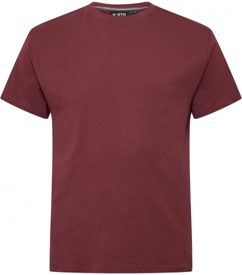 North Latitude T-Shirt O-Neck Bordeaux TALL - TALL T-shirts - T-Shirts Überlänge Herren