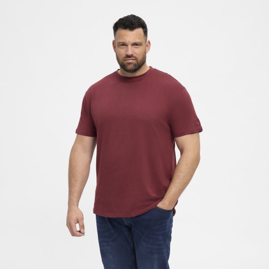 North Latitude T-Shirt O-Neck Bordeaux TALL - TALL T-shirts - T-Shirts Überlänge Herren