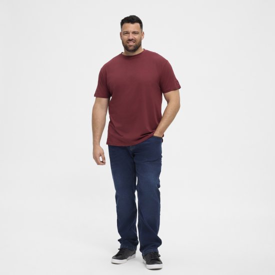 North Latitude T-Shirt O-Neck Bordeaux TALL - TALL T-shirts - T-Shirts Überlänge Herren
